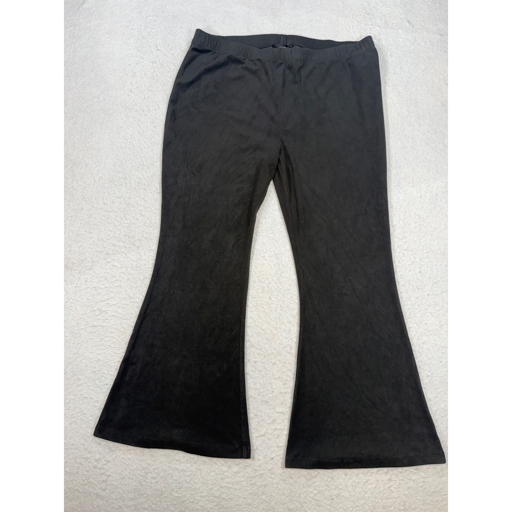Forever 21 Plus Faux Suede Black Flare Pants Bell Bottom Leggings 2X